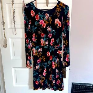 Loft long sleeve floral print dress